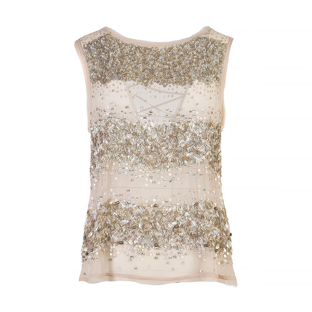 All Saints Metallic Sequin Tank Top